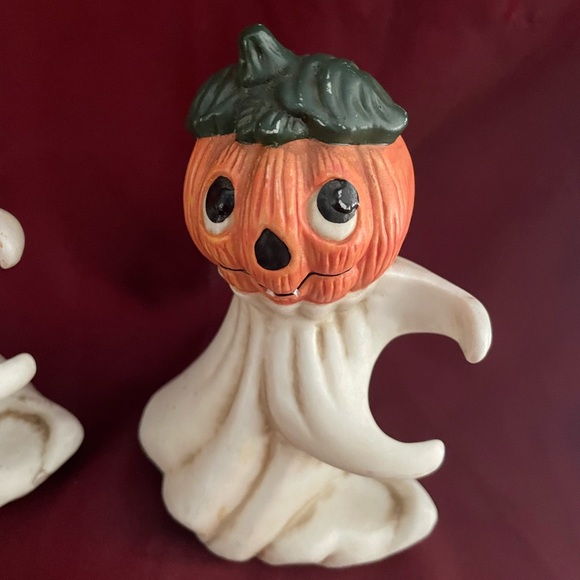 Pair of Vintage Jack-o-lantern Candlesticks - Picture 3 of 4